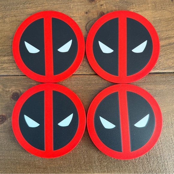 Deadpool Coaster Set of 4 with Holder | Marvel Comics Drink Coasters - Picture 5 of 10